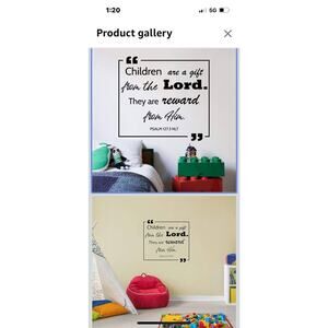 Children are a gift from the Lord they Are Reward Vinyl Wall Decal – 28 X 28